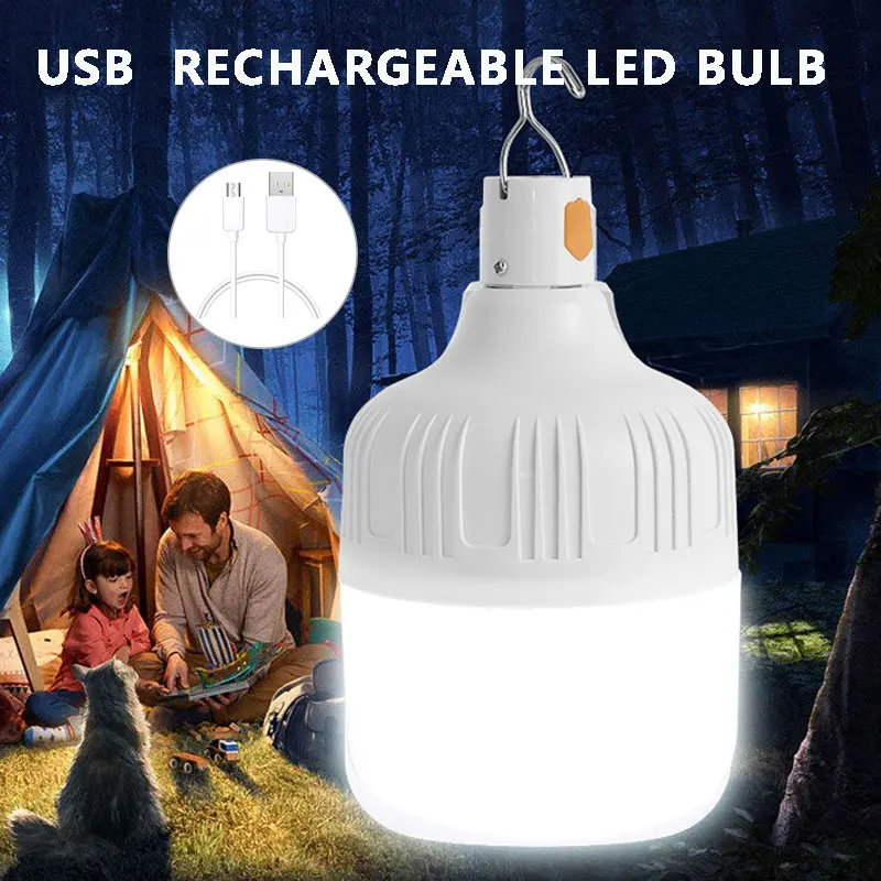 

USB Rechargeable Powerful LED Lamp Bulbs Hanging Lights Night Light Waterproof Camping Light Night Emergency Light Tent Light