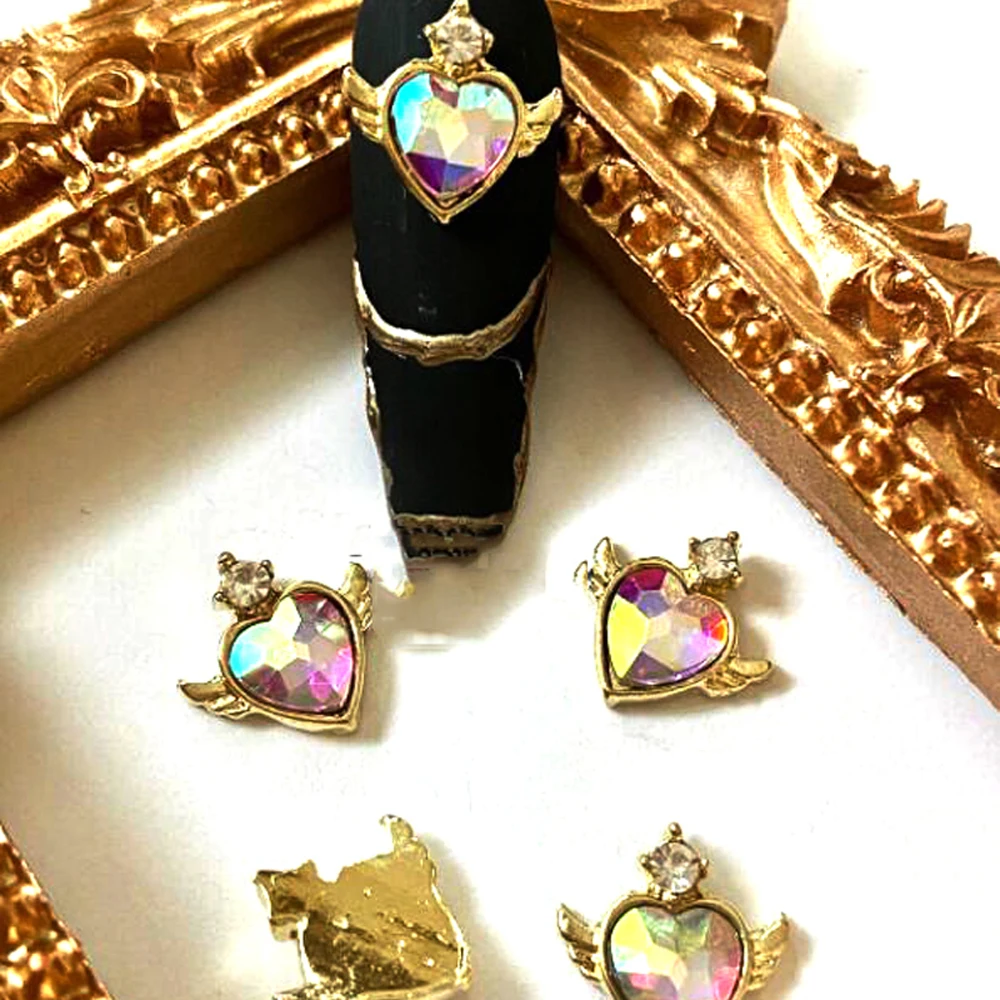 10 шт. циркониевое сердце металлические украшения для ногтей принадлежности