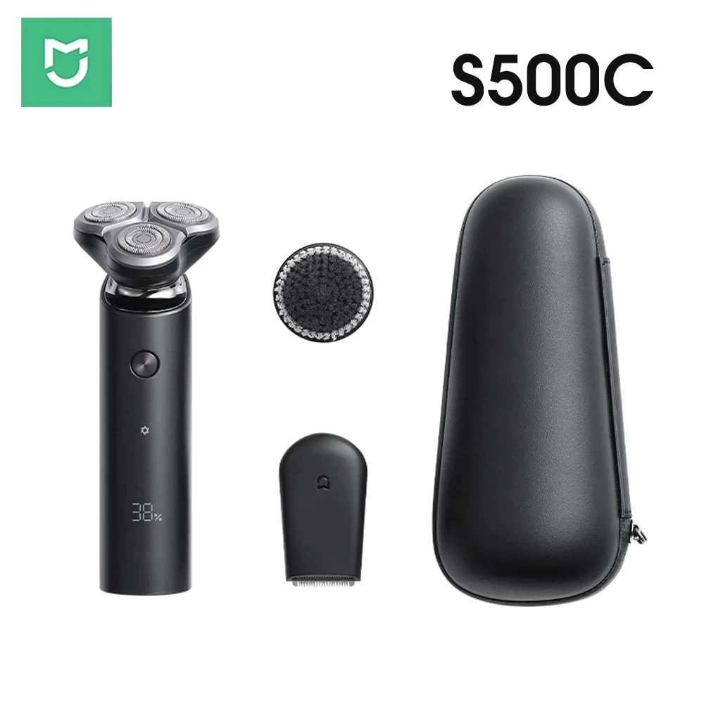 Xiaomi Mijia Electric Shaver S500 S500C 3 Head Flex Razor Dry Wet Shaving Washable Portable Beard Trimmer Face Cleansing 3 In 1