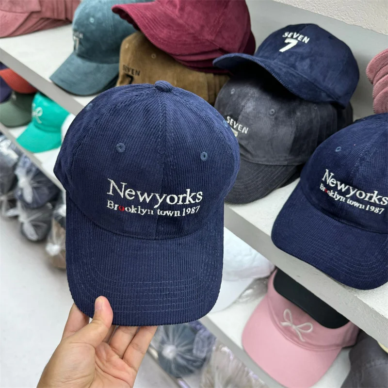 Бейсболка для женщин и мужчин вельветовая кепка в стиле ретро с вышитыми буквами