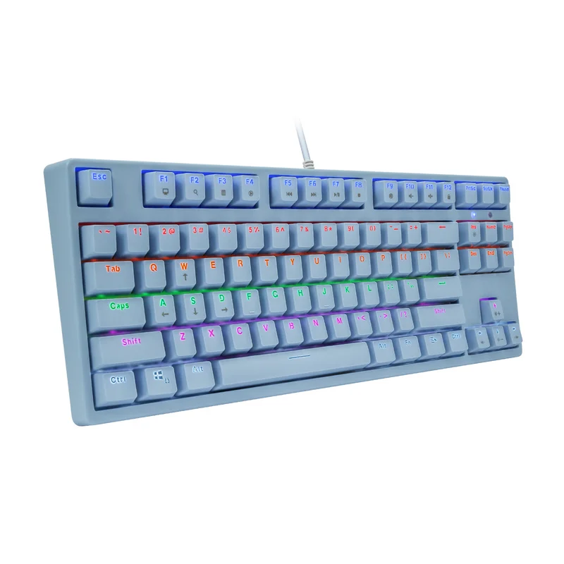 Механическая игровая клавиатура TKL компактный дизайн радужная светодиодная