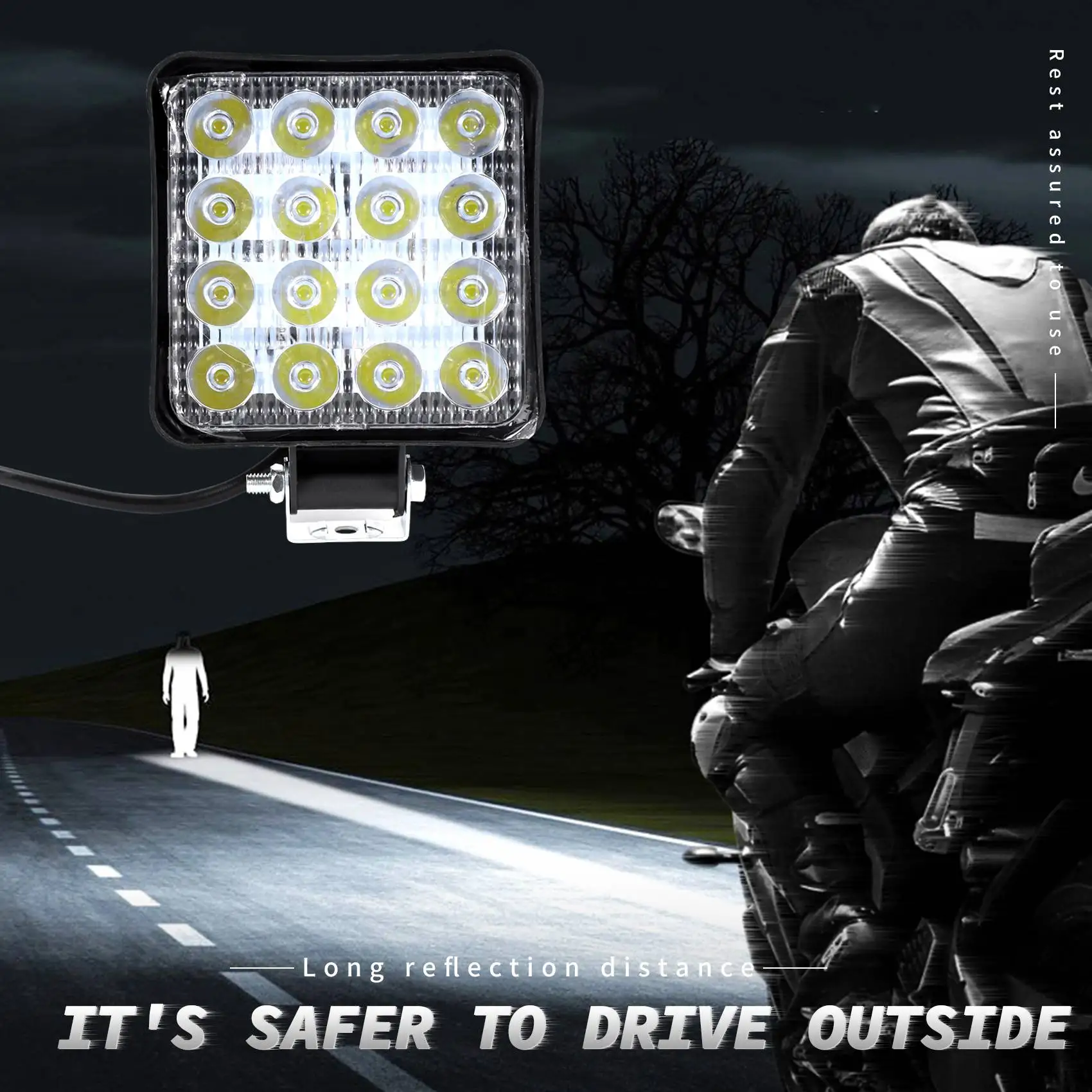 2 шт. квадратные фары дальнего света 48 Вт 6000k