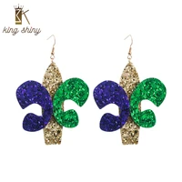 king shiny ethnic pu lether drop earrings for woman bohemian vintage giltter butterfly shaple dangle earrings girl party jewelry