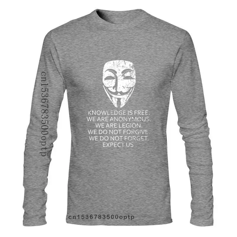 

Man Clothing New Knowledge Is Free T-Shirt Guy We Are Fawkes Anonymous Computer Science Hacker Summer Tops Tees T Shirt Top Tee