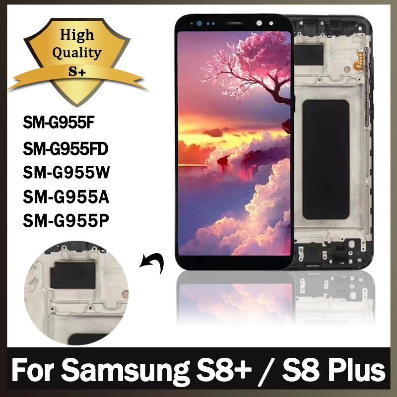 100% протестированный для Samsung Galaxy S8 Plus S8 + LCD G950 G950F G955fd G955F G955 дисплей Сенсорная панель дигитайзер с рамкой 100% протестированный для Samsung Galaxy S8 Plus S8 + LCD G950 G950F G955fd G955F G955 дисплей Сенсорная панель дигитайзер с рамкой