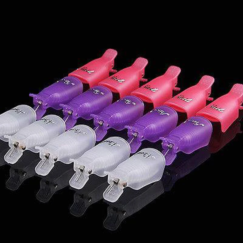 

10PCS Plastic Acrylic Nail Art Soak Off Cap Clip UV Gel Polish Remover Wrap Gel Polish Soak off Cap Clip Wrap Tool Nail Art Tips