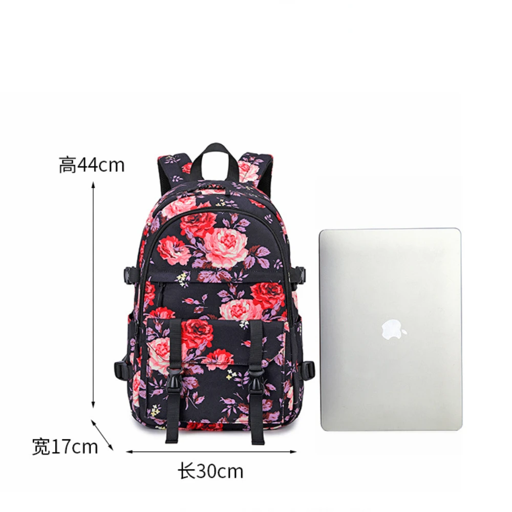 Casual Backpack Women's Bag Oxford Cloth Computer Bag Printing Multi-functional School Bag for Middle School Students Bags