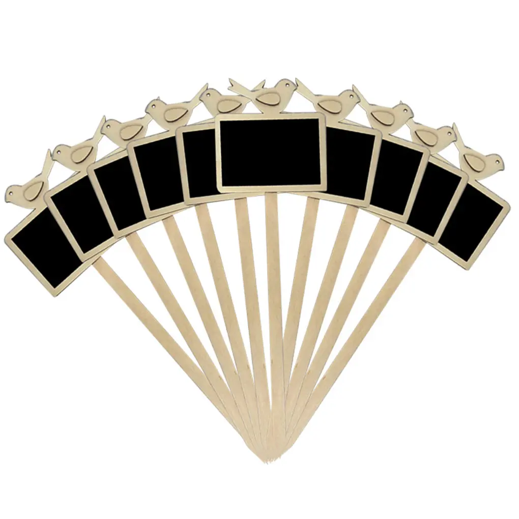 

20pcs Wooden Chalkboard Blackboard Eco-Friendly Succulent Plant Label Flower Marker Thick Tag Label Mark For Home Decoration