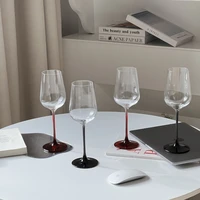 super black and red very thin and tall goblet household light luxury crystal glass red wine cup creative wine cup