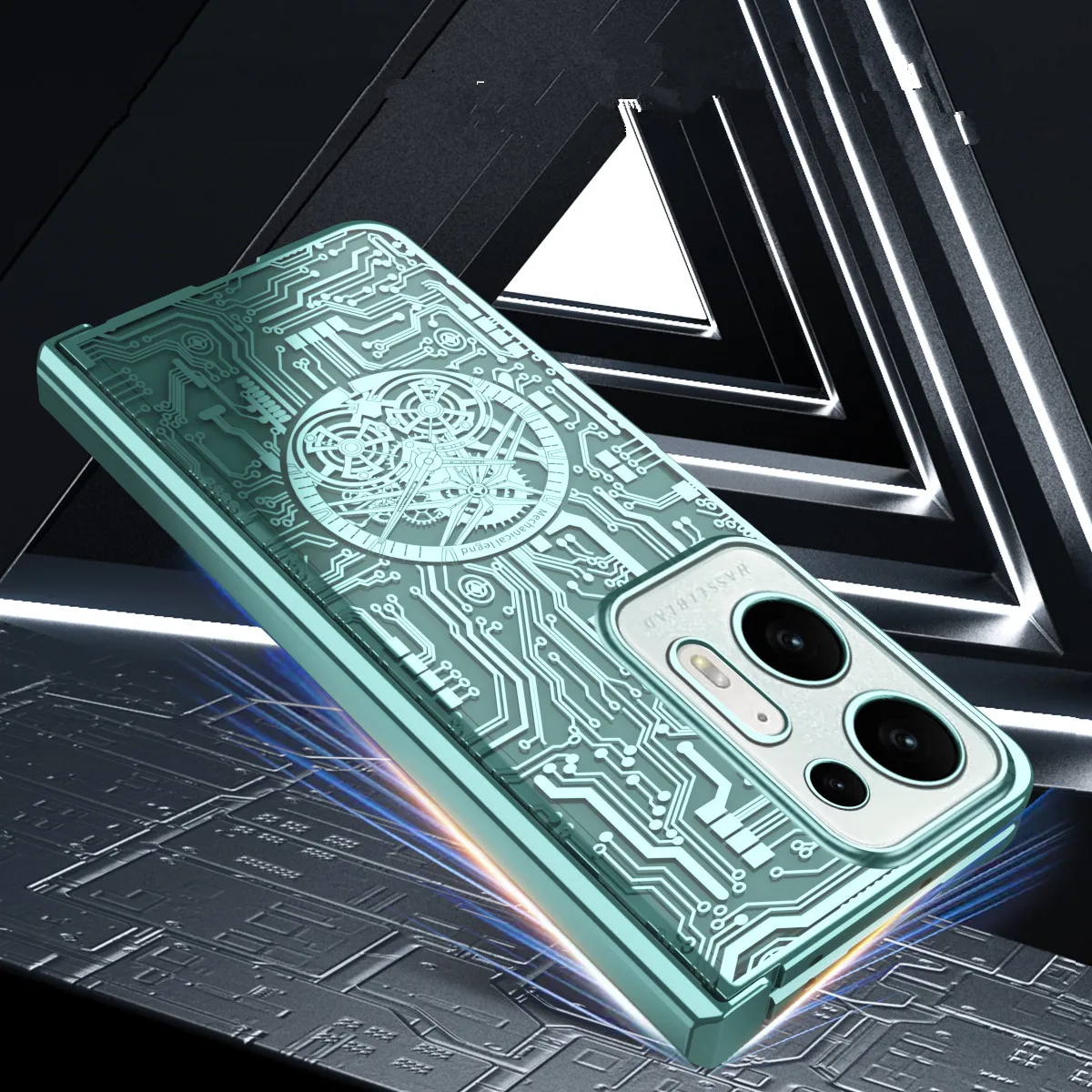 Transparent Glossy Plastic Case For OPPO Find N2 N Hinge Protection Mechanical Wireless Charge Hard Cover Glass Protector Film