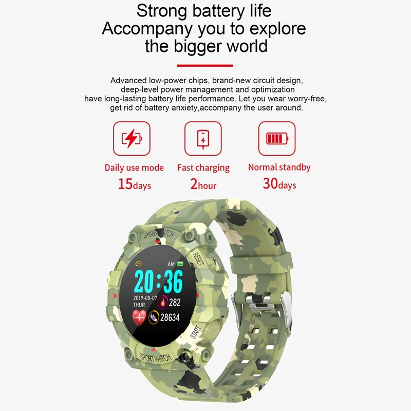 Лучшие предложения IP67 водонепроницаемые спортивные умные часы Bluetooth