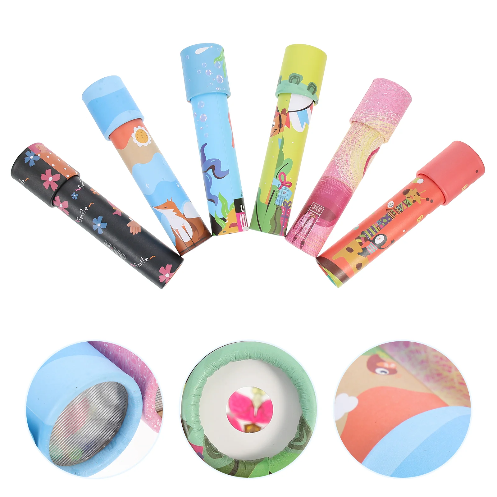 

6 шт., детские развивающие игрушки-калейдоскопы