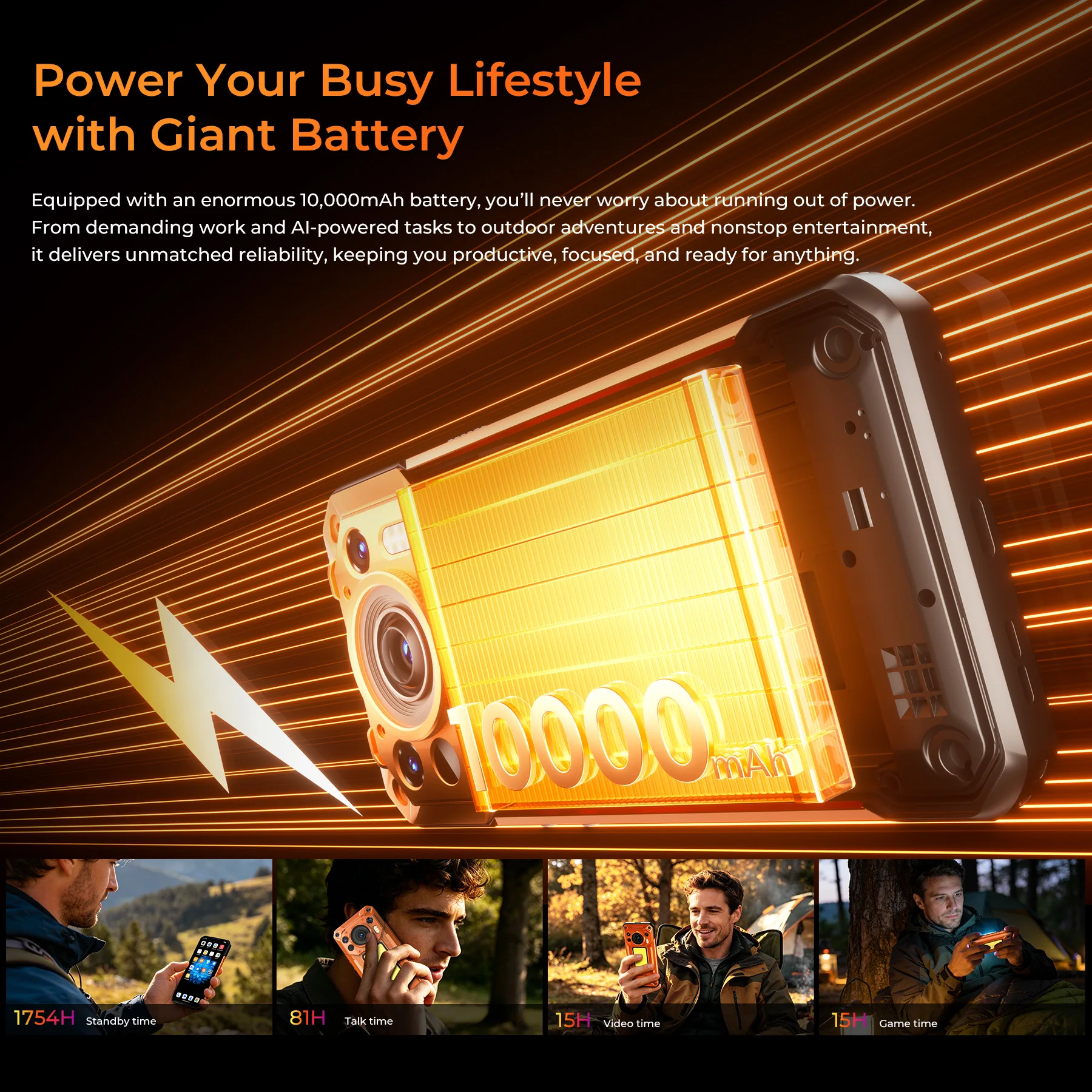 Смартфон OUKITEL WP500 Ultra Rugged с ИИ-камерой тепловизионного видения, кнопкой конфиденциальности, Dimensity 8300, 108 МП, 10000 мАч, 36 ГБ ОЗУ, 1 ТБ ПЗУ, IP68 (art.: 3920dc1ee69ee) - 3920dc1ee69ee