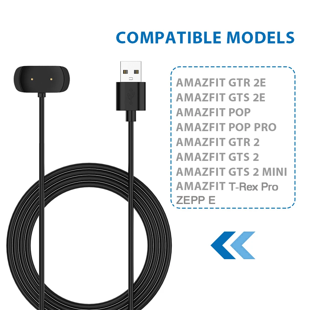 

Charging Cable For Amazfit GTS 2 Mini T-Rex Pro GTR 2 2e Charger Cradle For Amazfit Bip U/POP/Zepp E Adapter Magnetic Fixed