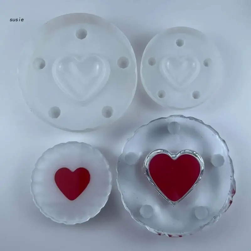 

X7YA Five Holes Love Ornament Silicone Gypsum Molds for Home Decoration Jewelry Tool