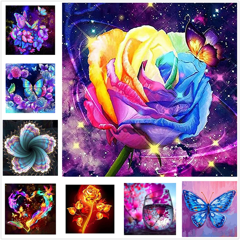 

Набор для алмазной вышивки «Цветы и бабочки»