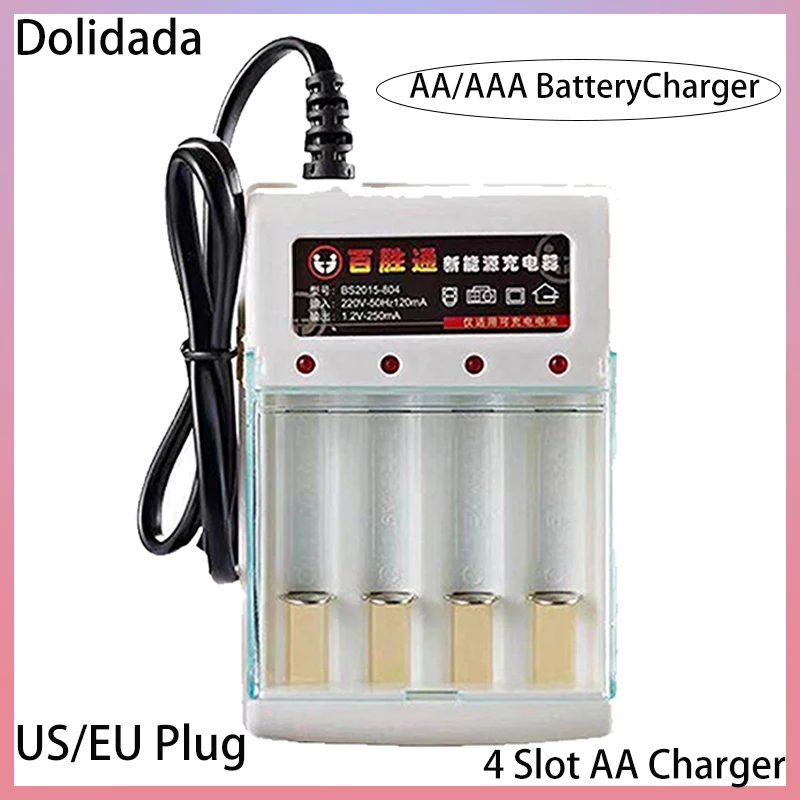 

AA Charger AAA 4 Slots Battery Charger AA/AAA Ni-cd Fast Charging Rechargeable Smart US / EU Plug for 1.2V Battery Charging