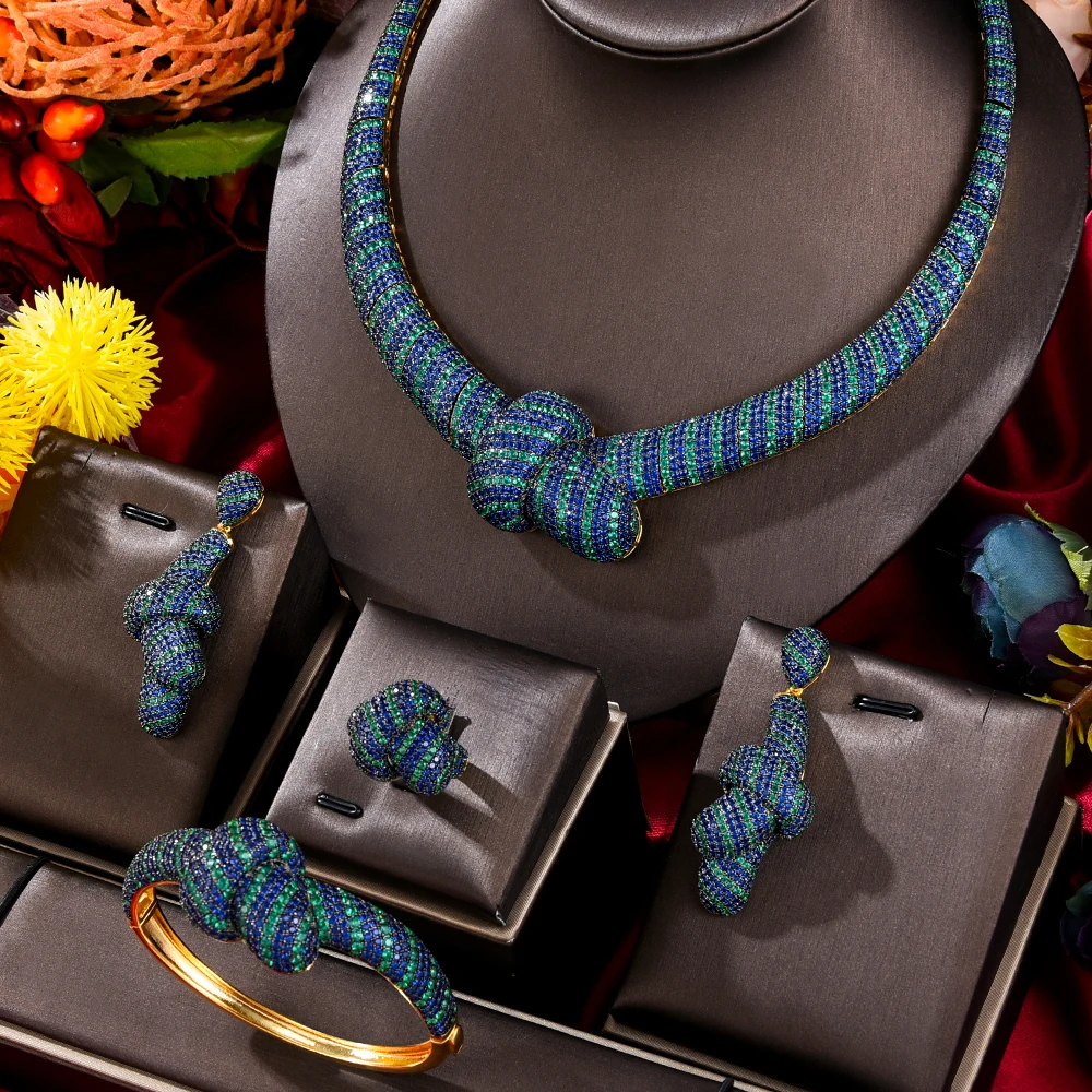 Набор женских ювелирных изделий из фианита в Африканском и индийском стиле