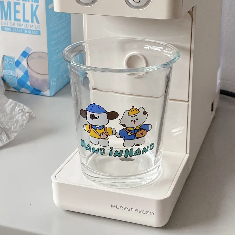 Korean cartoon animal glass cup cold 