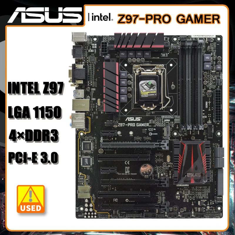 

1150 Motherboard Asus Z97-PRO GAMER DDR3 32GB Motherboard Intel Z97 PCI-E 3.0 M.2 SATA III USB3.0 ATX