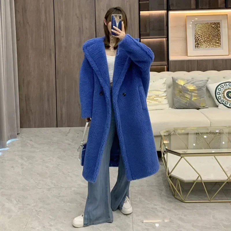 Фото Max Teddy Coat 62% Альпака 26% шерсть 12% шелковое пальто зимнее утепленное женское пальто №5