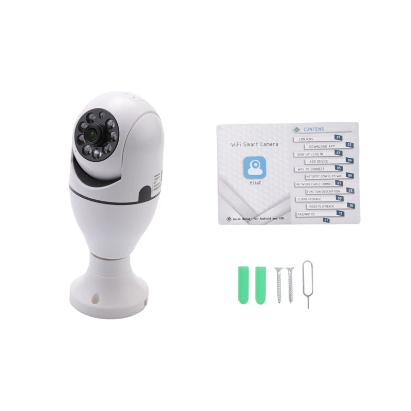 

200W E27 Bulb Wireless Security Camera, 1080P 360 Degree Panorama Mobile Phone Wi-Fi Home Camera, Motion Detection Alarm