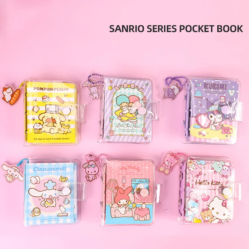 Катушечная книга Kawaii Мультфильм Cinnamoroll Kuromi Melody KT Cat мини брелок карманная Книга