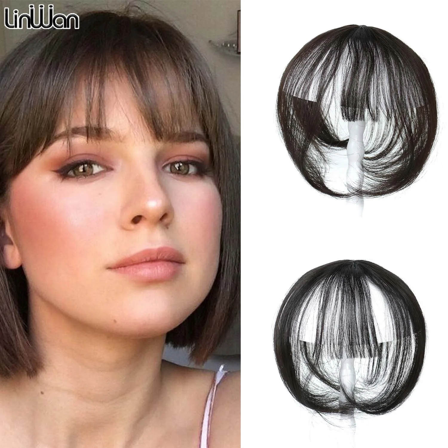 

Синтетическая челка с зажимом для волос Удлинение челки Передняя средняя челка синтетический искусственный парик с бахромой аксессуары Linwan