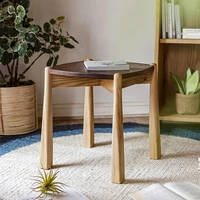 solid wood stool simple square stool household dining stool living room coffee table bench makeup stool light luxury