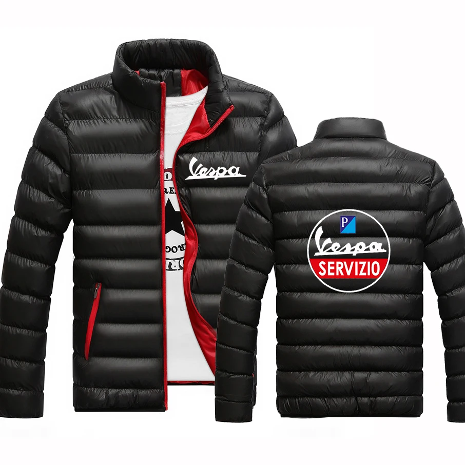 

Vespa Logo Unisex Customize Winter Jackets Men 2022 Warm Outwear Brand Slim Mens Coats Casual Windbreaker Tops