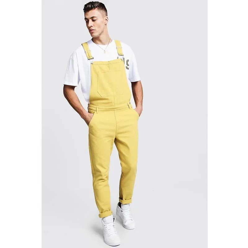 ZOOY Solid Men Jumpsuit Loose Denim Suspender Man Fashion High Quality Gallery Dept Bottoms Designer Work Pants Hip Hop Clothing