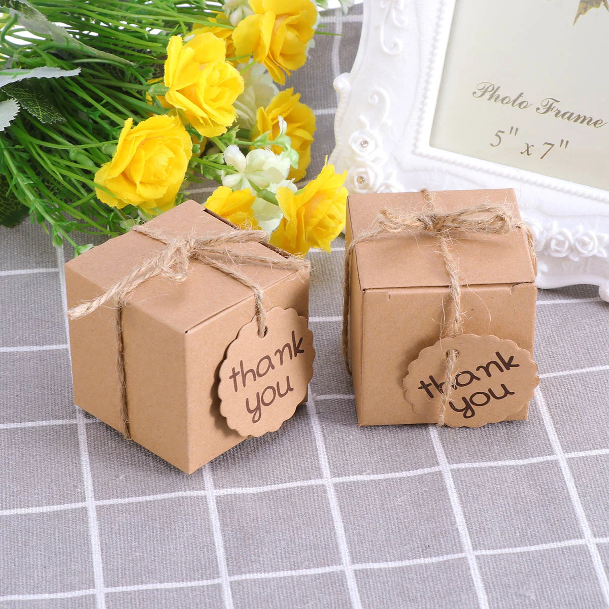 

Boxes Candy Gift Wedding Kraft Paper Thank You Treat Favor Boxsmall Brown Christmascookie Party Tinyjust Because Necklaces