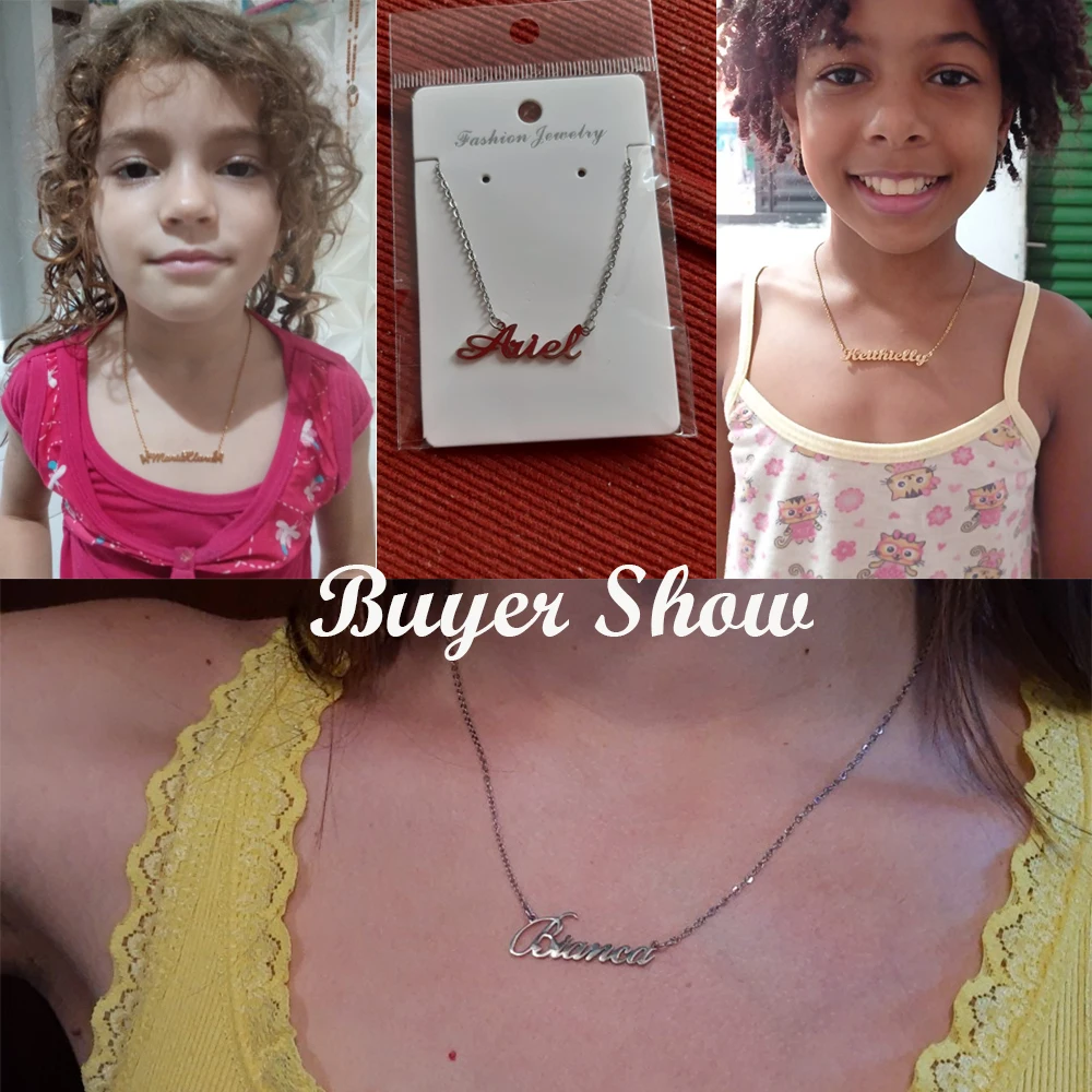 Изящное крошечное ожерелье из нержавеющей стали с именем под заказ для женщин