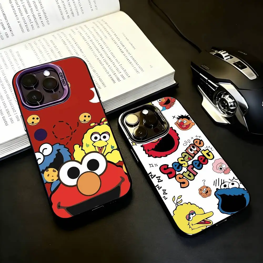 Фото Чехол для телефона Sesame S-Street Cookie Elmo Black Candy серебристого цвета для iPhone 17, 16, 15, 14, 13, 12, 11 Plus, Pro Max №1