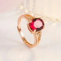 14k rose gold ruby gemstone ring for females anillos de red ruby wedding bands ruby anel gemstone jewellry anel wommen bizuteria