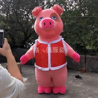 inflatable pig macot costume people wear cartoon doll clothes to perform walking hand out flyers publicity fursuit pig