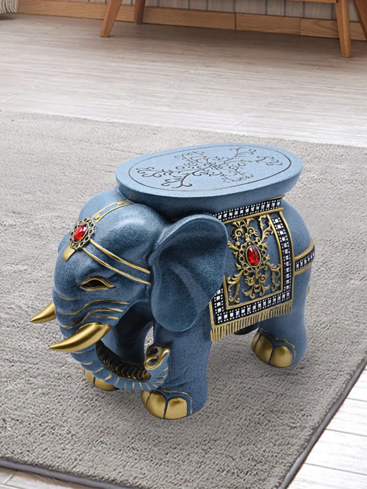 

Floor-to-ceiling Ornaments Light Luxury High-end Elephant Storage Shoes Changing Stools Moving Gifts Housewarming Gifts