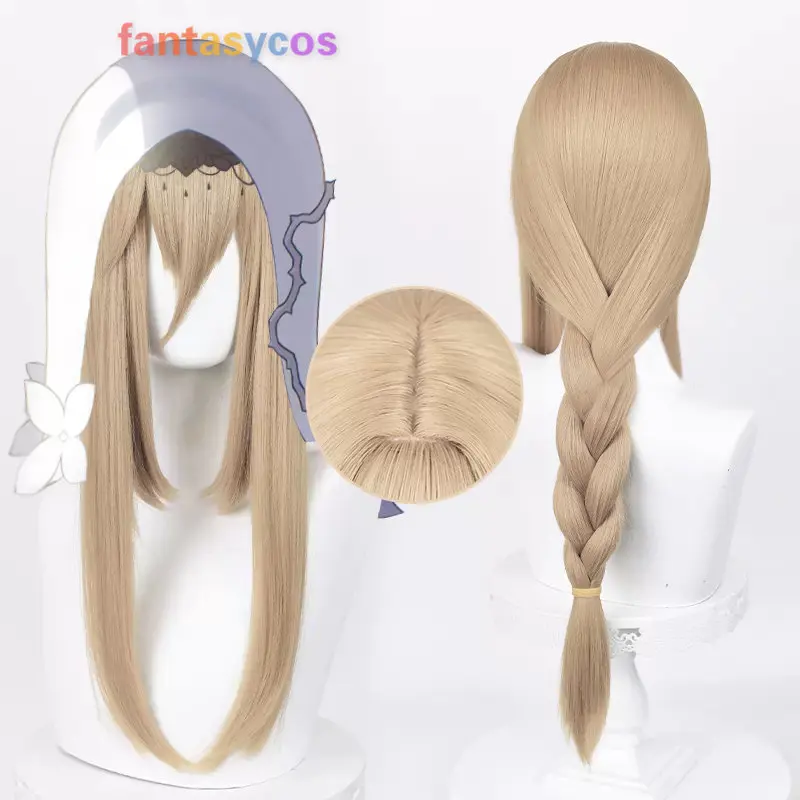 

Game Honkai Impact 3rd Aponia Cosplay Yellow Wig Halloween Role Play Party Carnival Hair Costume Wigs +Wig Cap