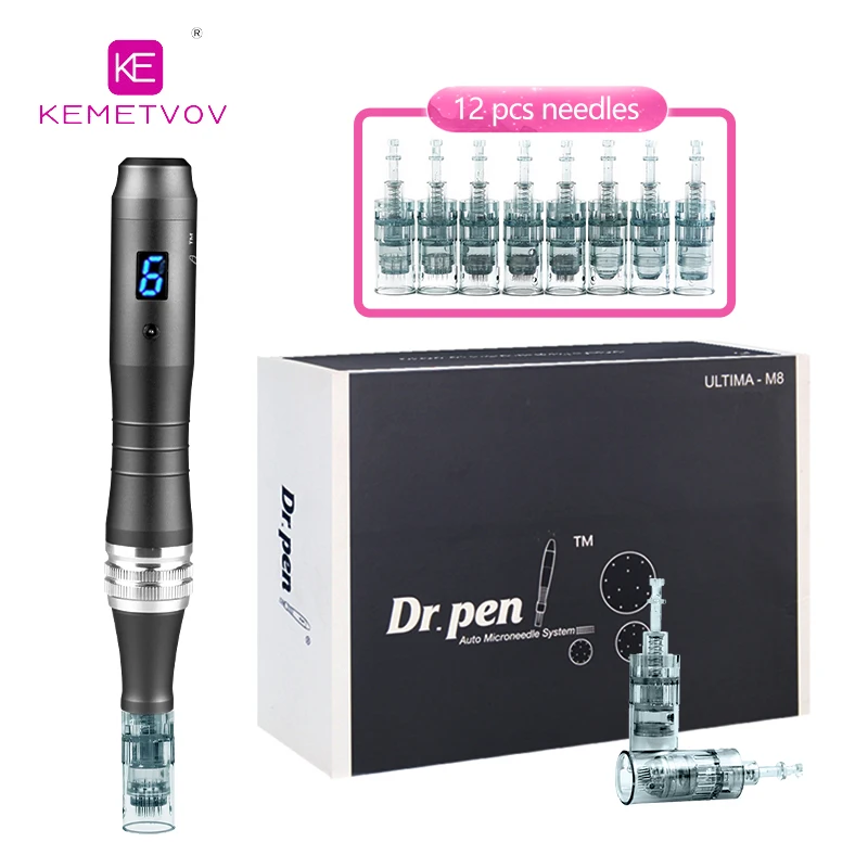 Подлинный Dr.pen Ultima M8-W с 12 шт. картриджей беспроводной набор для ухода за кожей