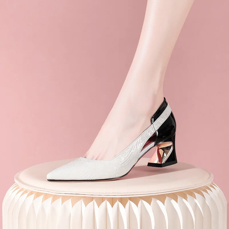 brand shoes classic high quality women pumps high heel goddess design new chunky OL party new sexy pumps large size nude color