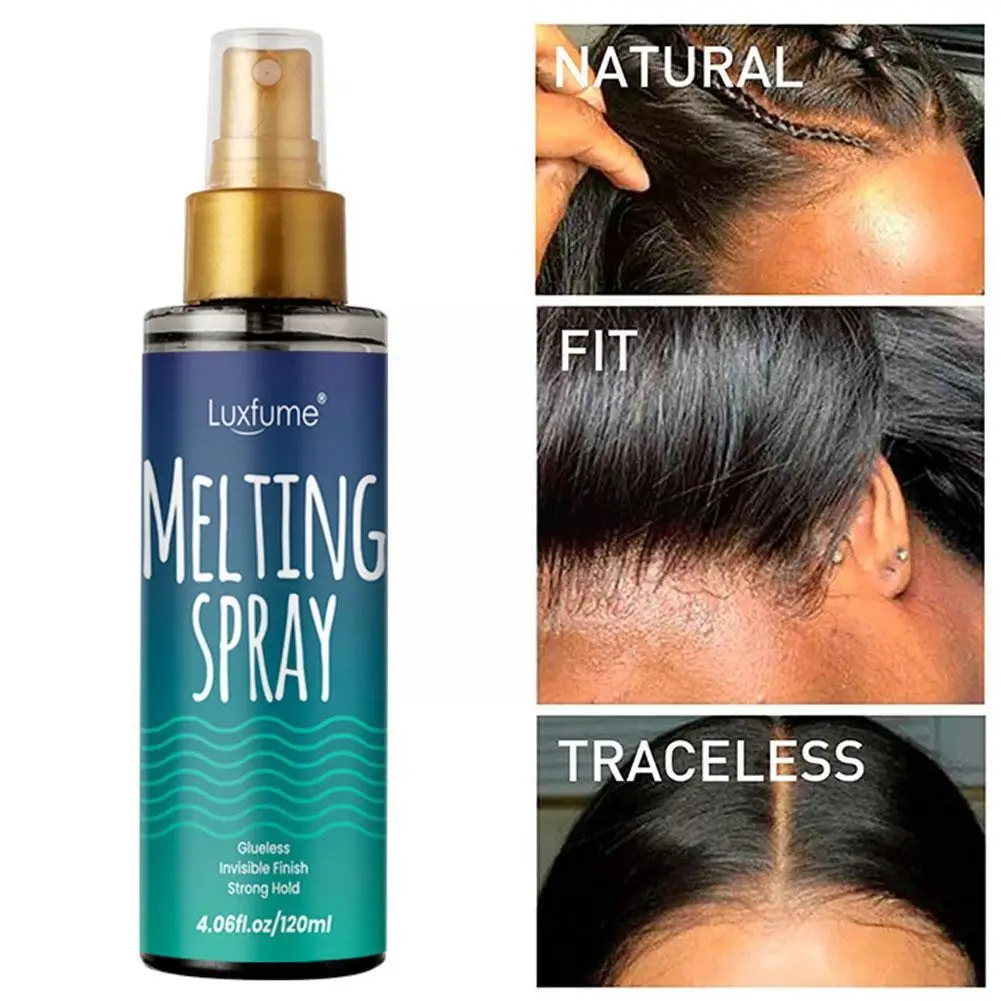 

120ML Lace Melting And Holding Mousse Lace Melting Holding Spray Strong Natural Finishing Hold With Lace Tint Spray For Wig P0T4