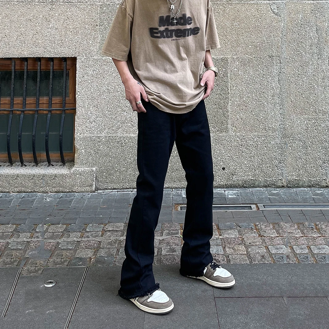 Four Seasons Men's Jeans Retro High Street Style Casual Straight Y2k Pants Loose Jeans Fashion Street Denim Style Ins Hot Sale