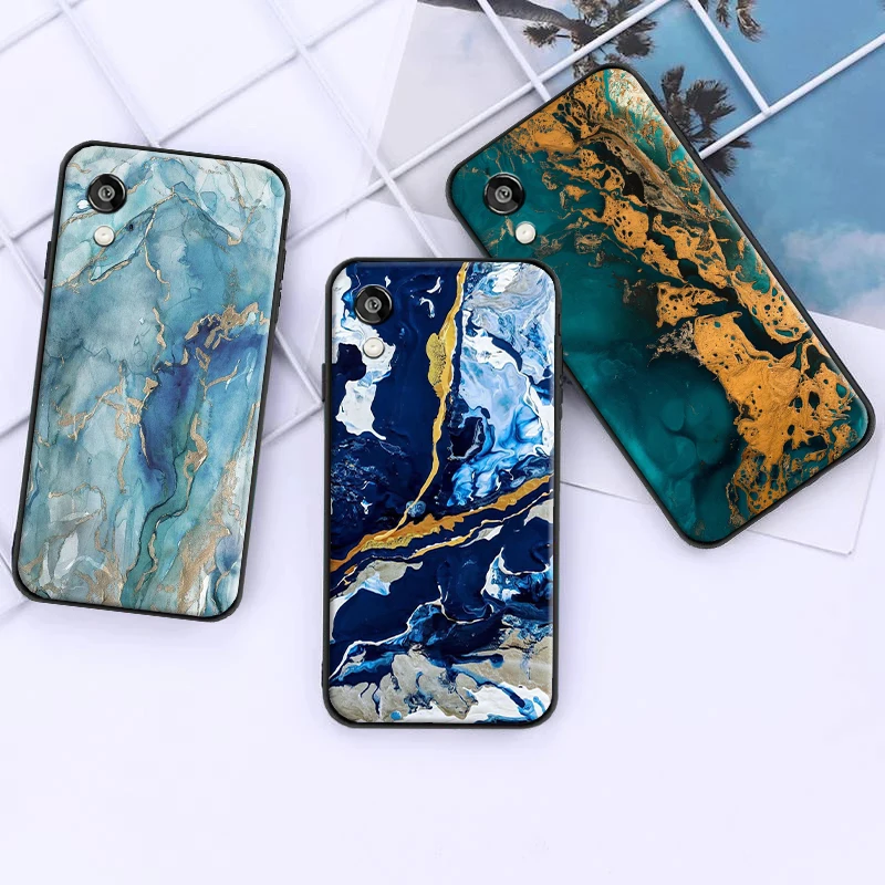 

Luxury Gilt Marble Fashion Art For Huawei P Smart Z 2019 2020 P20 P30 Lite Pro Phone Case Black Liquid Silicon Funda Carcasa