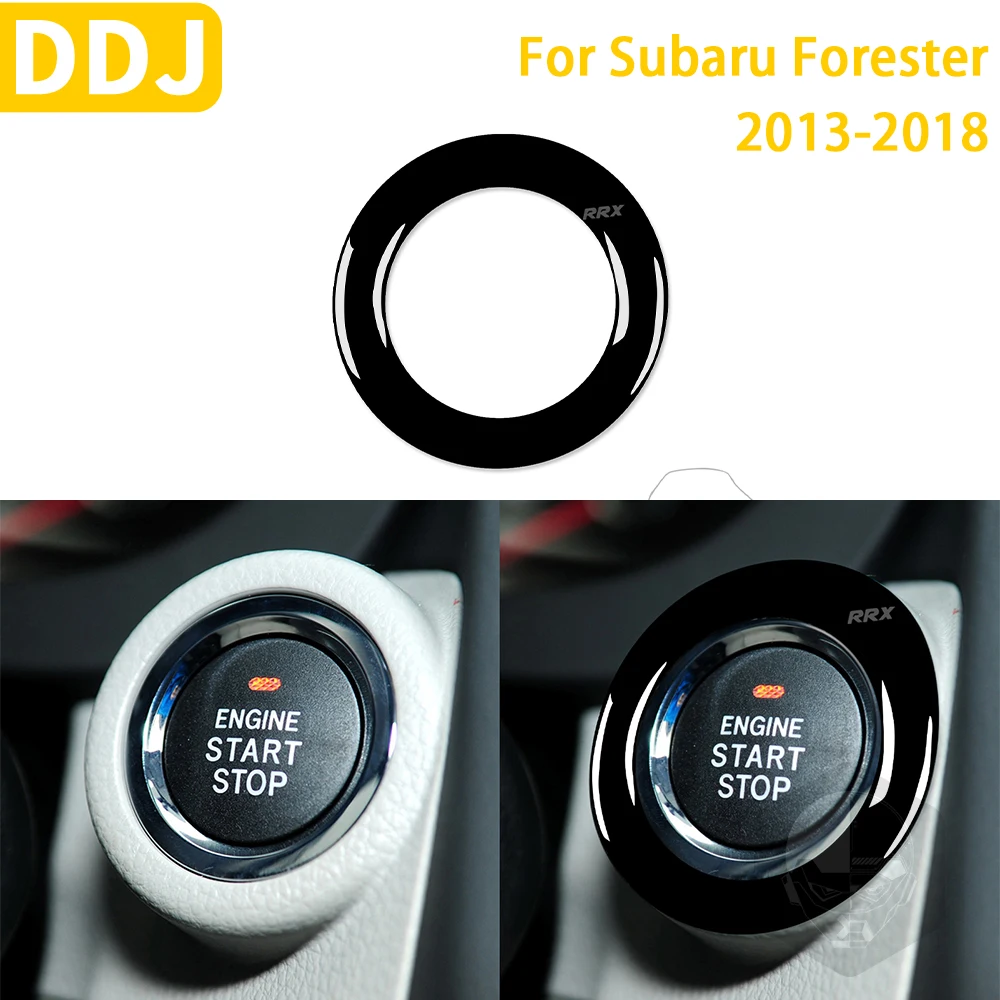 

Автомобильные аксессуары для Subaru Forester 2013-2018, черное пластиковое пусковое кольцо с пианино для запуска интерьера, декоративная наклейка