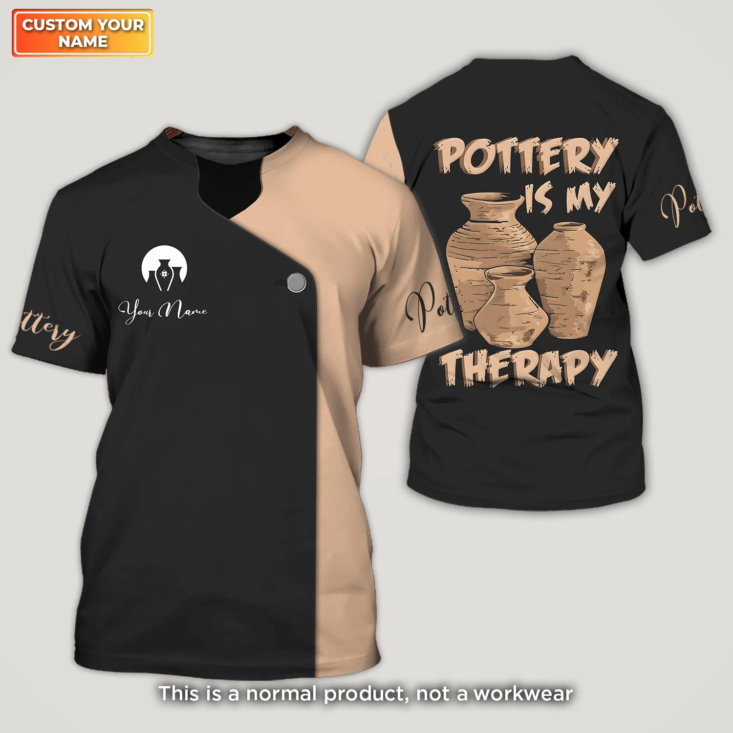 

Potter Personalized Name Casual Advertising T-shirts Summer Cool Pottery 3D Printed Workwear Tees Oversized Unisex Pullover Tops