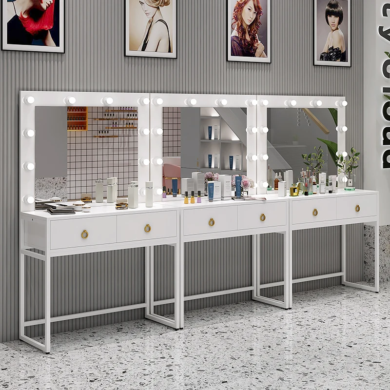 

Luxury Storage Dressing Table Light Multifunctional Console Glass Charm Dressing Table Bedroom Tocador Maquillaje Room Decor