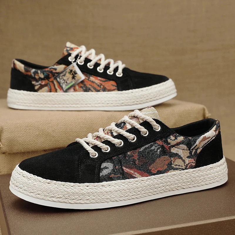 

Men's Canvas Shoes Casual Breathable Non-Slip Loafers Walking Shoes Fashion Lightweight Comfortable Sneakers for Male