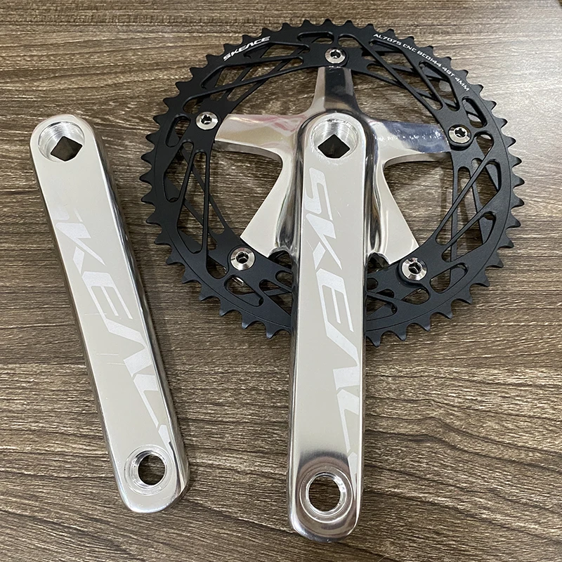 

49T Fixe Bike Racing Crankset Aluminum Alloy 165mm Crank Length Spider Disc 144BCD Single Speed Fixed Gear Bike Cycle Part