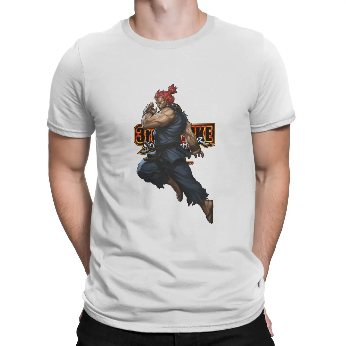 Street Fighter Akuma Gouki 3rd Strike футболка Harajuku Punk мужская с круглым вырезом одежда
