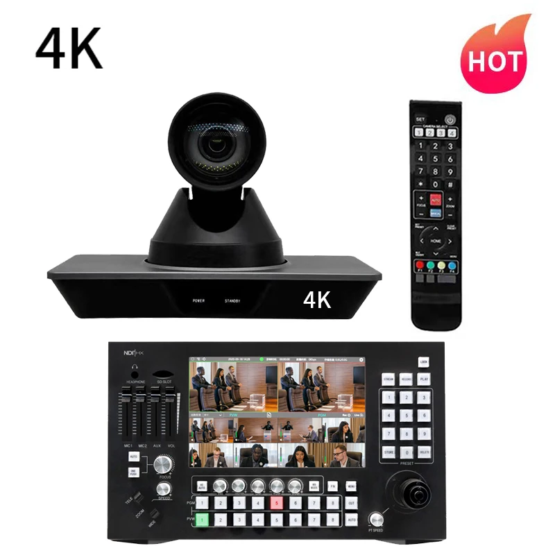 

X700B6 Excellent Studio Broadcast Bundle=4K PTZ Camera sdi+hdmi+lan+usb+Video Switcher Live Streaming Video Conference Camera